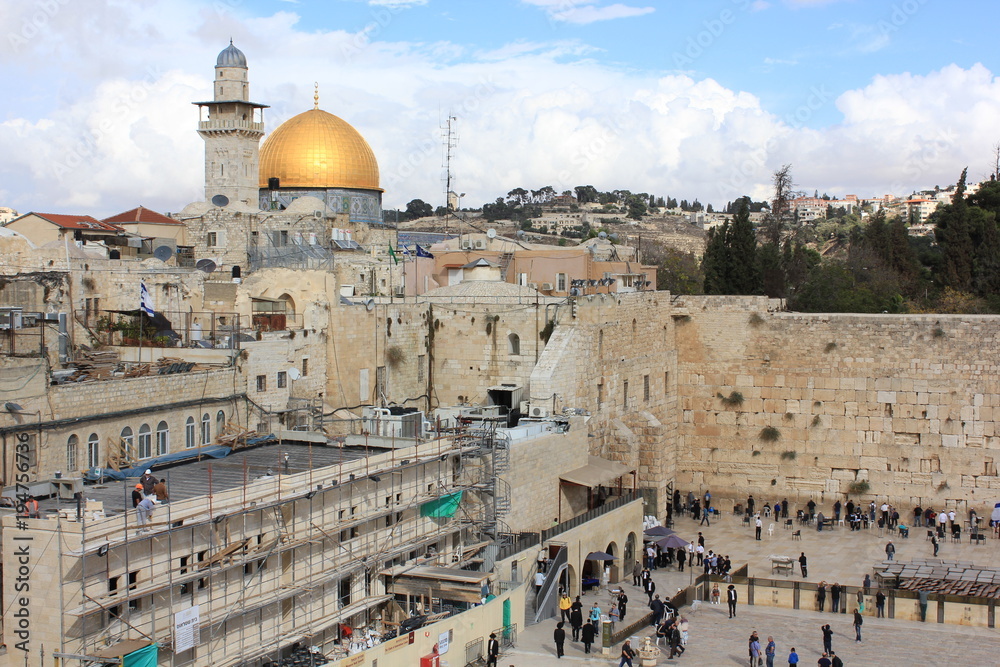 Altstadt von Jerusalem mit Felsendom und Klagemauer Israel