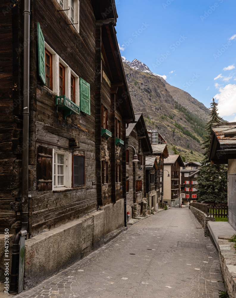 Wooden architecture in Zermatt, Switzerland