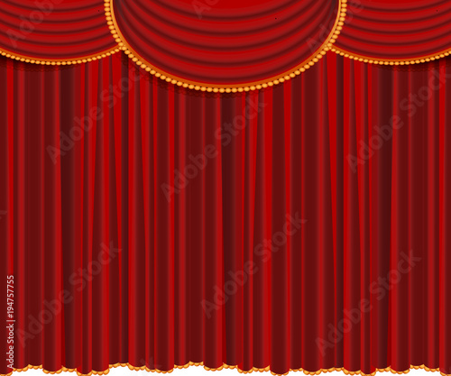 Red vector curtains