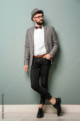 Portrait of handsome hipste...