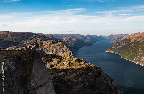 View from Preikestolen rock in Norway