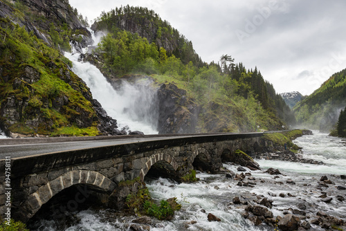 Latefossen waterfall in Norway
