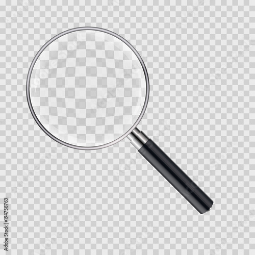 Magnifying glass vector illustration. Magnify zoom tool icon. Business instrument optical sign isolated