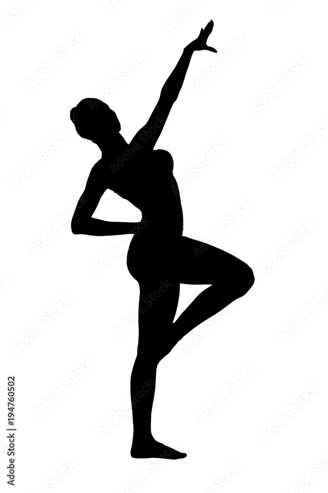 sports female figure on a white background