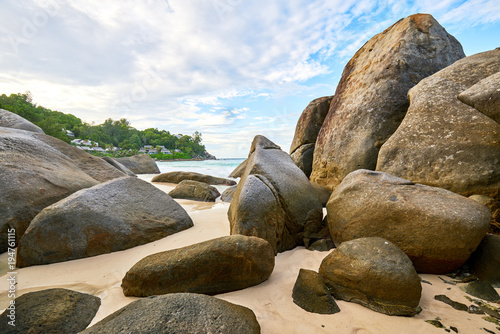 tropical beach Seychelles called "Carana Beach", machabee, mahe, seychelles