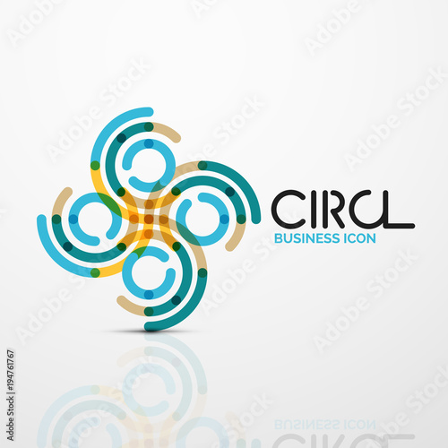 Abstract swirl lines symbol, circle logo icon