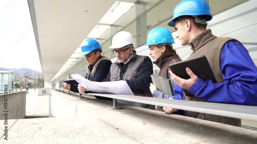 Instructor with young people in engineering training
