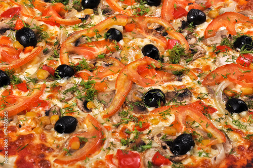 Hot pizza closeup