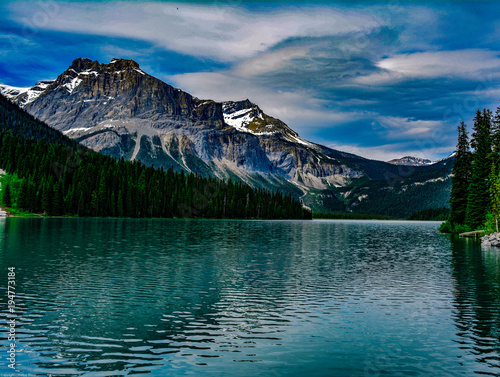 Emerald lake canada blue water photo