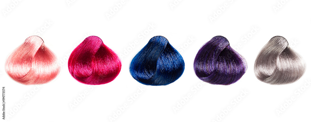 Hair Palette samples of different colors. Tints set for beauty industry. Hair Palette samples of different colors. Tints set for beauty industry.