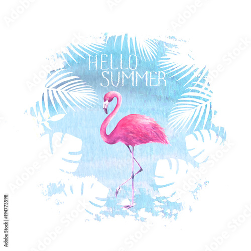 Hello summer lettering flam...