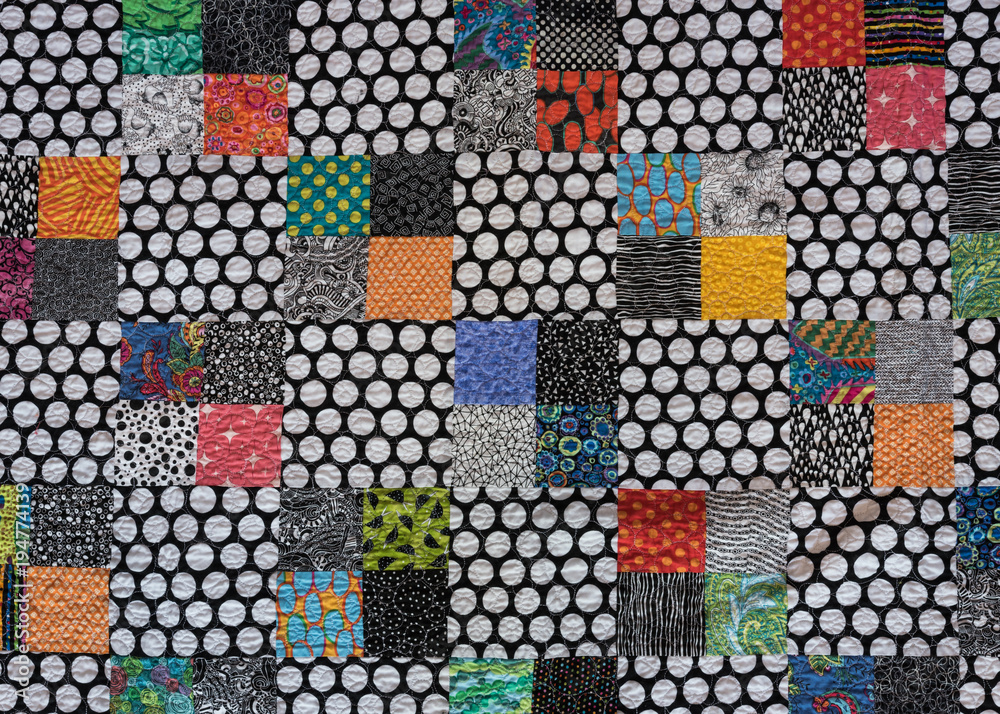 Polka Dot Quilt with Colorful Accents