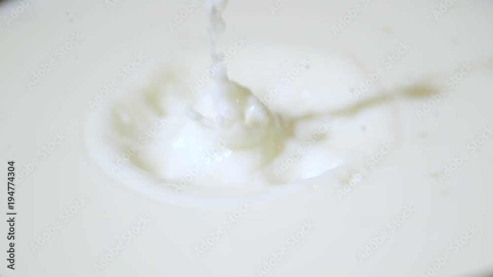 Extreme close up of a milk drop falling, Ultra Slow Motion Extreme close up of a milk drop falling, Ultra Slow Motion