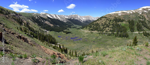Panorama of Beautiful Alpine landscape in Rocky Mountains, Colorado where many 13ers and 14ers are located