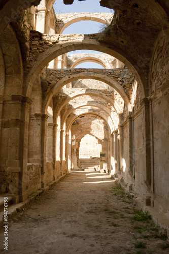 Stone arcs in abandoned monastery de Rioseco. © clavivs