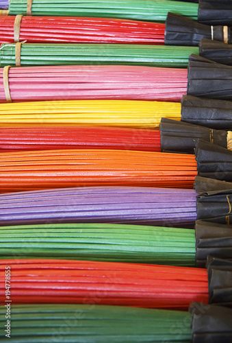 Colorful paper umbrella for background