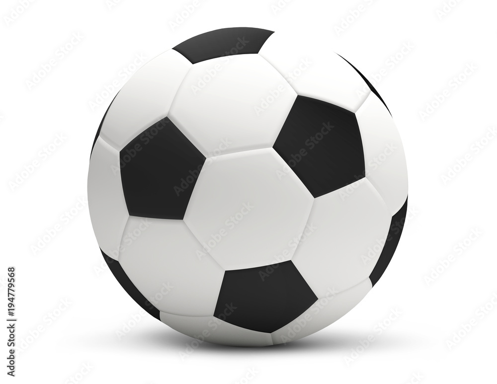 Fototapeta premium soccer football ball white 3d rendering isolated