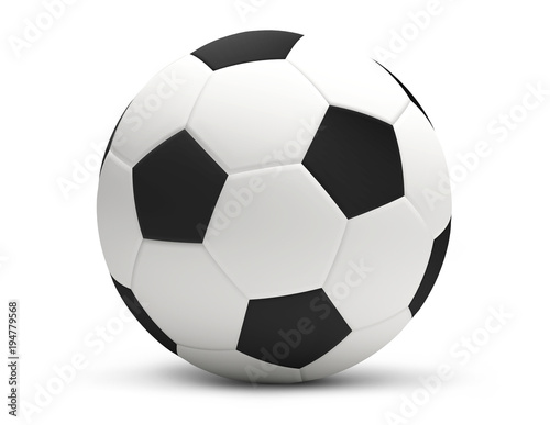 soccer football ball white 3d rendering isolated