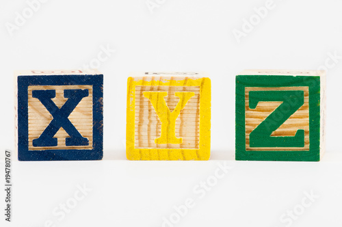 XYZ alphabet blocks
