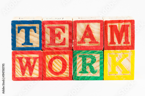 Teamwork alphabet blocks