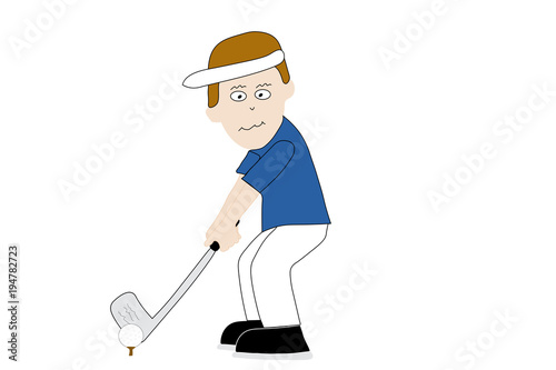 Illustrated cartoon Golfer