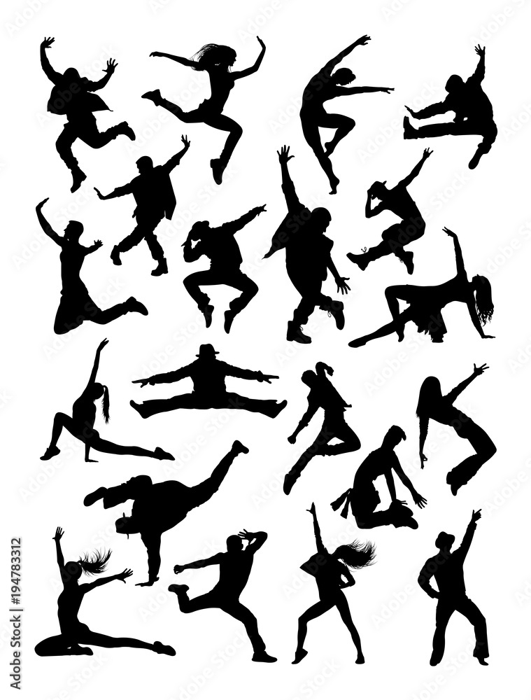 Dancer silhouette. Good use for symbol, logo, web icon, mascot, sign, or any design you want.