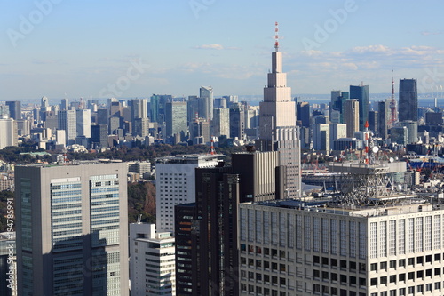 高層ビル群の建ち並ぶ東京の風景