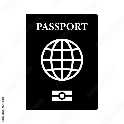 United States international travel passport document flat vector icon