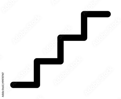 Slika na platnu Staircase, stairs or stairwell sign line art vector icon for print