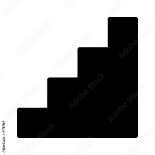 Staircase, stairs or stairwell sign flat vector icon for print