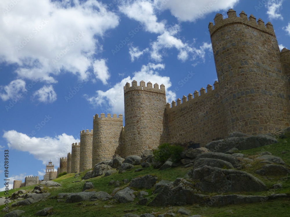 Muralla de Ávila, Patrimonio de la Humanidad. Ciudad de Avila en la comunidad autónoma de Castilla y León (España)