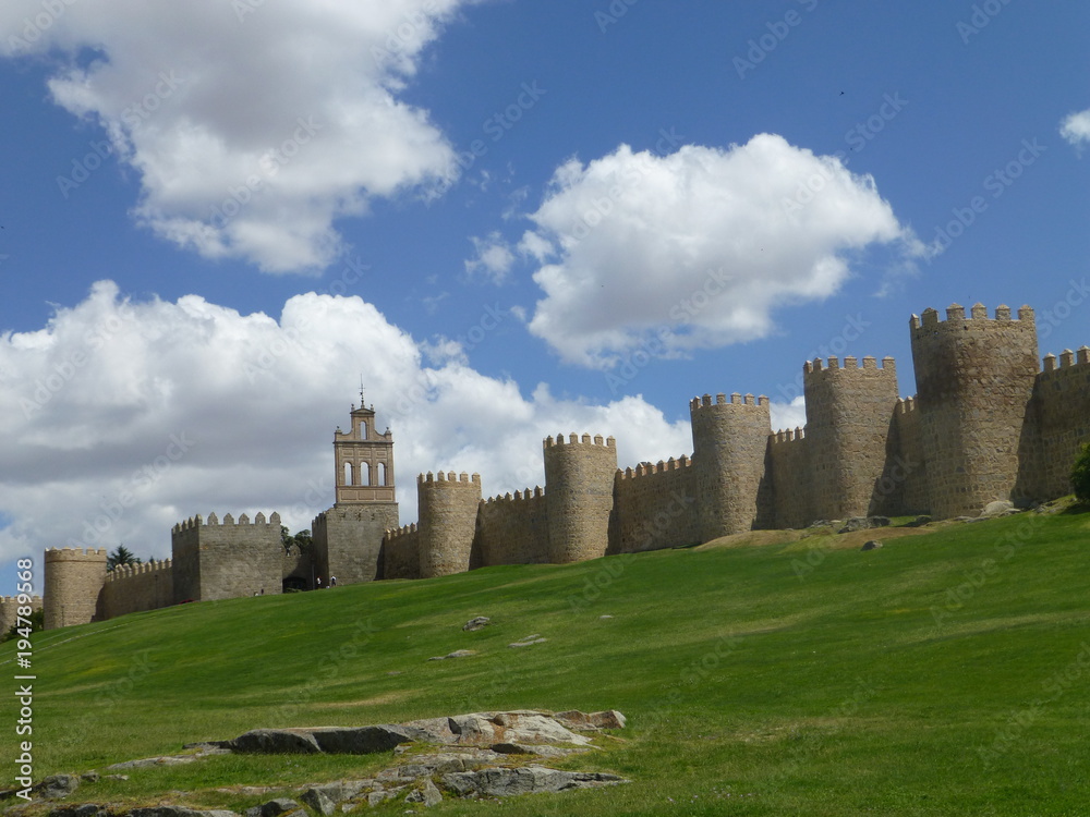 Muralla de Ávila, Patrimonio de la Humanidad. Ciudad de Avila en la comunidad autónoma de Castilla y León (España)