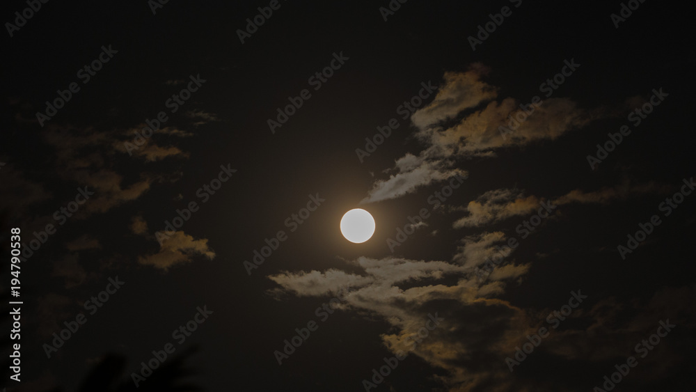 Full moon and moonlight in cloud Full moon and moonlight in cloud
