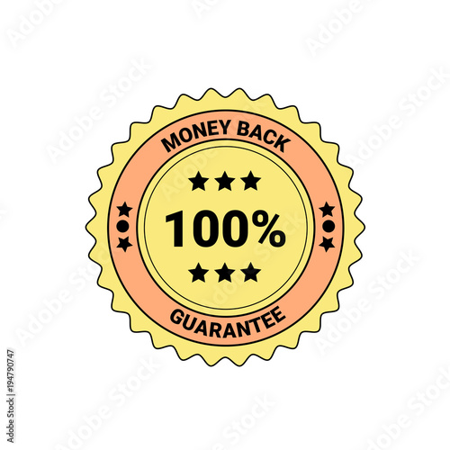Money Back Guarantee Element Badge Or Label Isolated Business Seal Vector Illustration