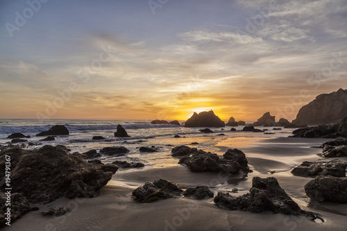 Sunset in El Matador Beach, California