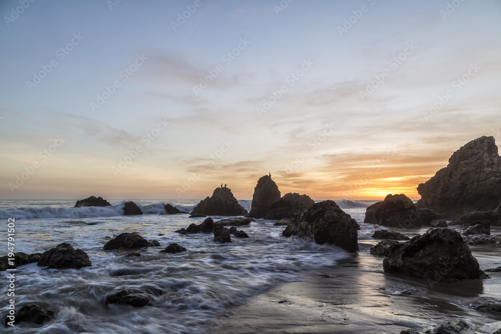 Sunset in El Matador Beach, California