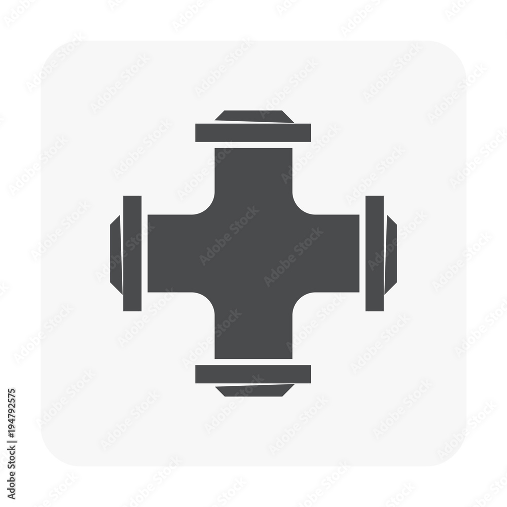 Pipe vector icon. Made from steel or metal connection by flange fitting fixing by screw and bolt. Part for pipeline construction to transport oil and gas in industry, water in plumbing and irrigation. Pipe vector icon. Made from steel or metal connection by flange fitting fixing by screw and bolt. Part for pipeline construction to transport oil and gas in industry, water in plumbing and irrigation.