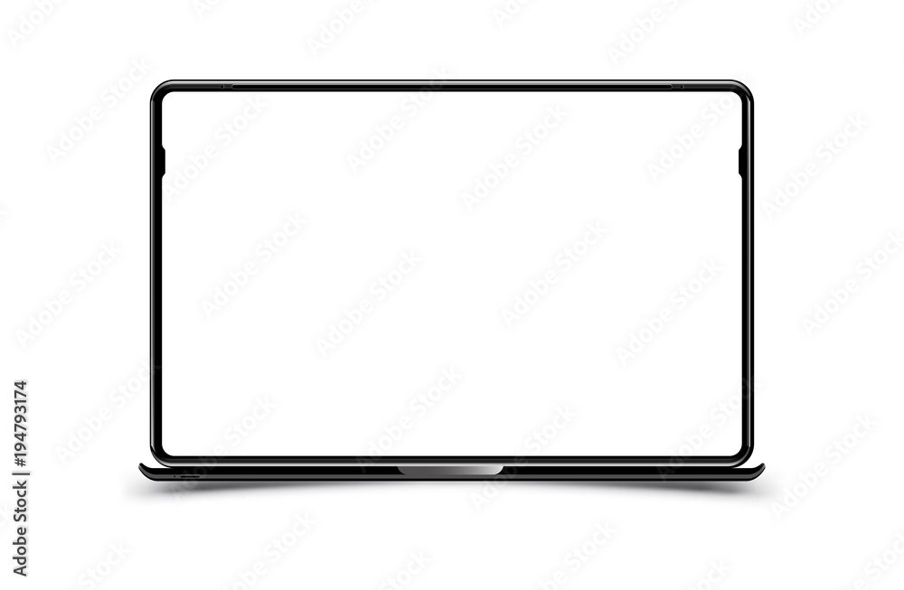 Mock-up realistic black Laptop on a white background. Flat vector illustration EPS 10 Mock-up realistic black Laptop on a white background. Flat vector illustration EPS 10