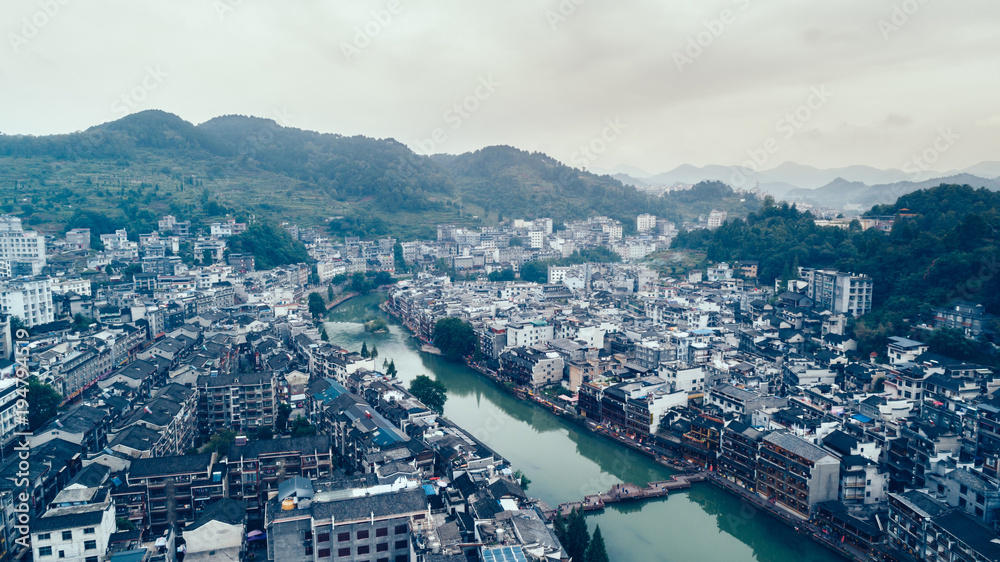Fototapeta premium Old houses in Fenghuang ancient city in Hunan Province, China
