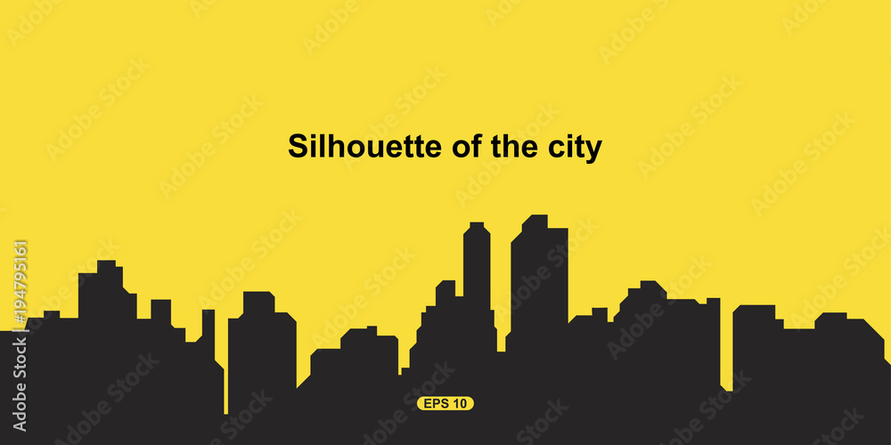 The silhouette city. Flat vector illustration EPS10. The silhouette city. Flat vector illustration EPS10.