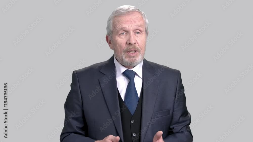 Speech of elderly ceo at conference. Discussion of a new project. Inspire your team. Speech of elderly ceo at conference. Discussion of a new project. Inspire your team.