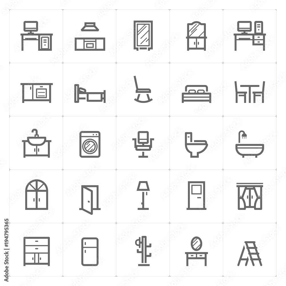 Mini Icon set – Furniture icon vector illustration Mini Icon set – Furniture icon vector illustration