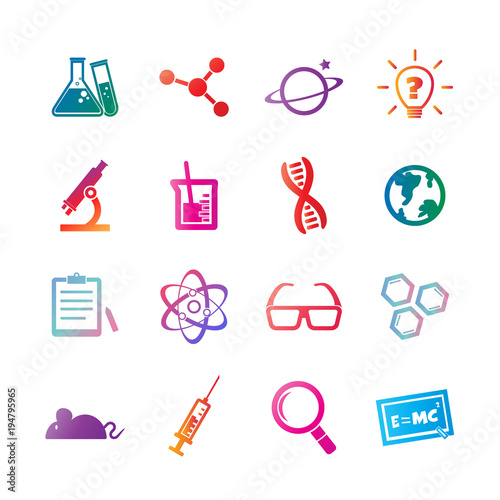 science vector gradient icons