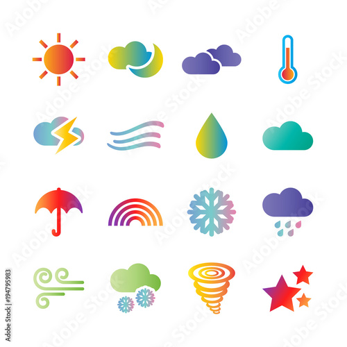 weather vector gradient icons
