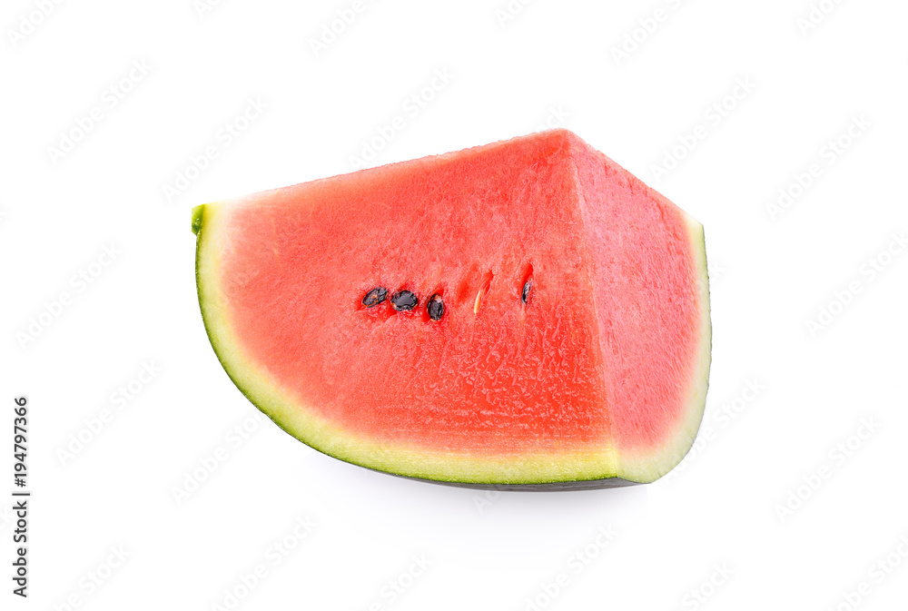 Fresh red watermelon isolated on white background.