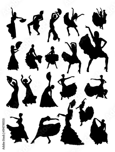 Flamenco dancer silhouette. Good use for symbol, logo, web icon, mascot, sign, or any design you want.