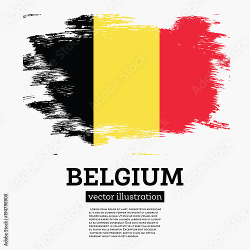 Belgium Flag with Brush Strokes.