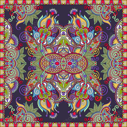 Traditional ornamental floral arabesque paisley bandanna