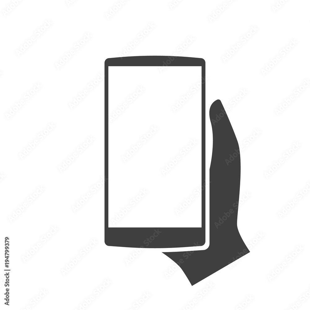 Template smartphone in hand modern icon Template smartphone in hand modern icon