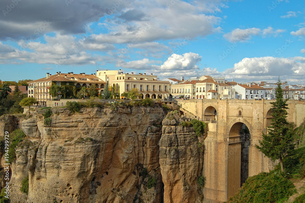 The El Tajo Gorge, the New Bridge (Puente Nuevo) and the New Town - Ronda, Andalusia, Spain